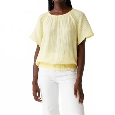 Michael Stars Freema Smocked Top In Lemonade In Gold