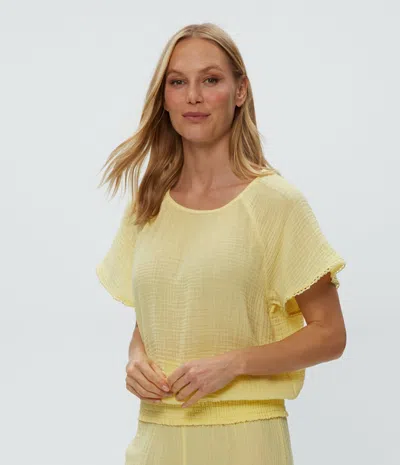 Michael Stars Freema Smocked Top In Lemonade
