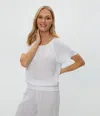 Michael Stars Freema Smocked Top In White