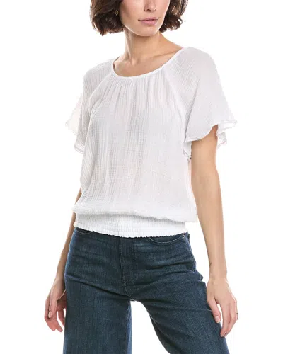 Michael Stars Freema Smocked Top In White