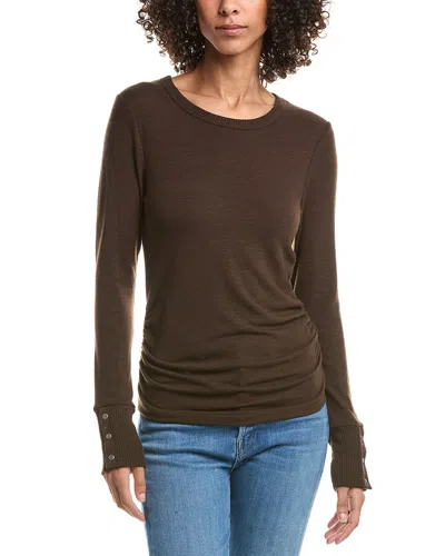 Michael Stars Freja Ruched Top In Brown