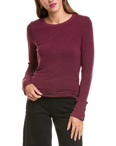 Michael Stars Freja Ruched Top In Burgundy