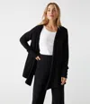 Michael Stars Gabbi Open Hooded Cardigan In Black