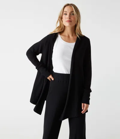 Michael Stars Gabbi Open Hooded Cardigan In Black