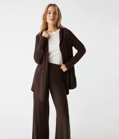 Michael Stars Gabbi Open Hooded Cardigan In Java