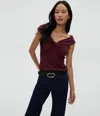 Michael Stars Gabbriette Twist Front Top In Beetroot