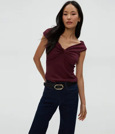 Michael Stars Gabbriette Twist Front Top In Beetroot
