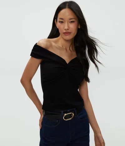 Michael Stars Gabbriette Twist Front Top In Black