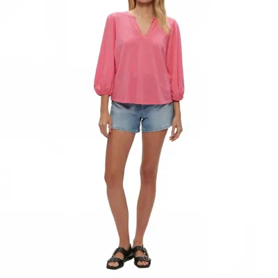 MICHAEL STARS GABI PUFF SLEEVE TOP IN ZINNIA