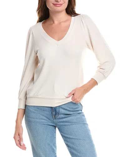 Michael Stars Gabriella V-neck Top In Chalk