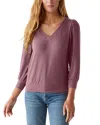 Michael Stars Gabriella V Neck Top In Berrywood