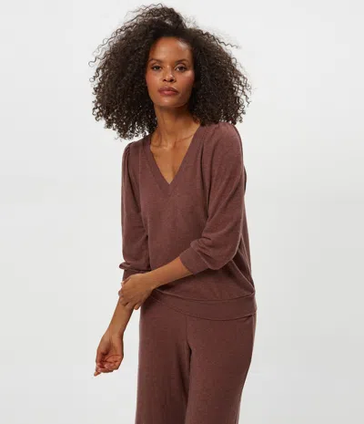 Michael Stars Gabriella V-neck Top In Black