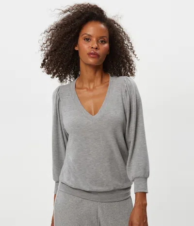Michael Stars Gabriella V-neck Top In Gray