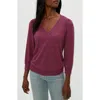 Michael Stars Gabriella V-neck Top In Purple