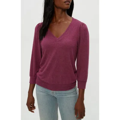 Michael Stars Gabriella V-neck Top In Purple