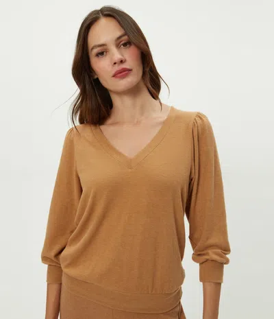 Michael Stars Gabriella V-neck Top In Black