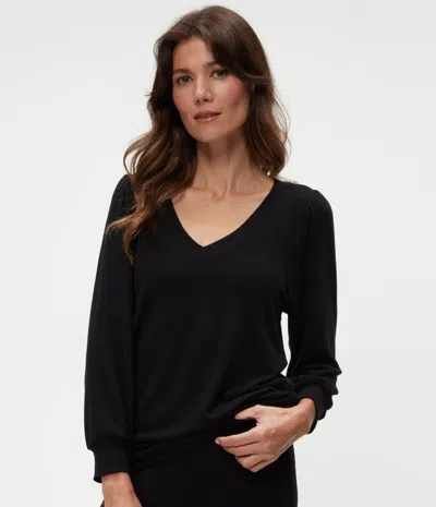 Michael Stars Gabriella V-neck Top In Black