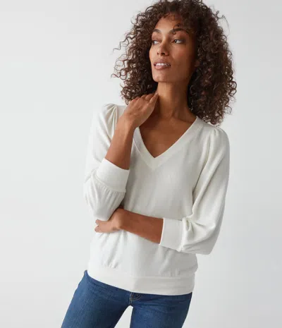 Michael Stars Gabriella V-neck Top In White