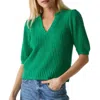 Michael Stars Gemma Puff Sleeve Sweater In Kelly In Green