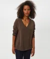 Michael Stars Gemma V-neck Cashmere Sweater In Brown