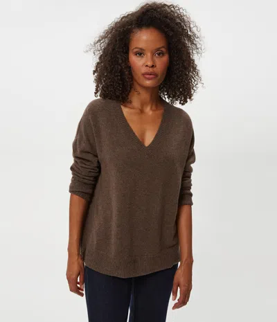Michael Stars Gemma V-neck Cashmere Sweater In Brown