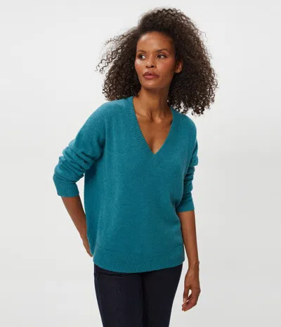 Michael Stars Gemma V-neck Cashmere Sweater In Blue