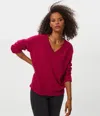 Michael Stars Gemma V-neck Cashmere Sweater In Purple