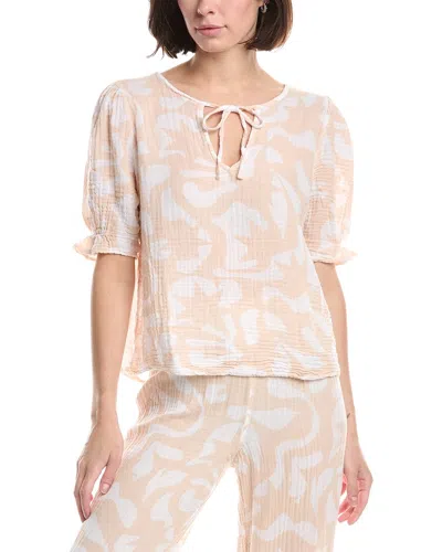Michael Stars Genevieve Printed Top In Neutral