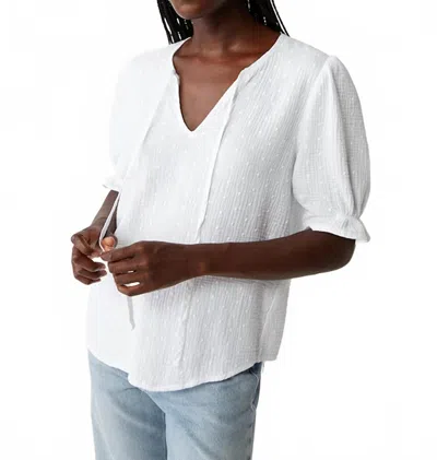Michael Stars Genevieve Puff Sleeve Top In White