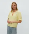 Michael Stars Genevieve Puff Sleeve Top In Lemonade