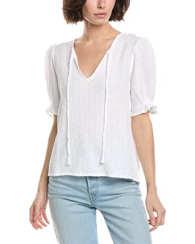 Michael Stars Genevieve Puff Sleeve Top In White