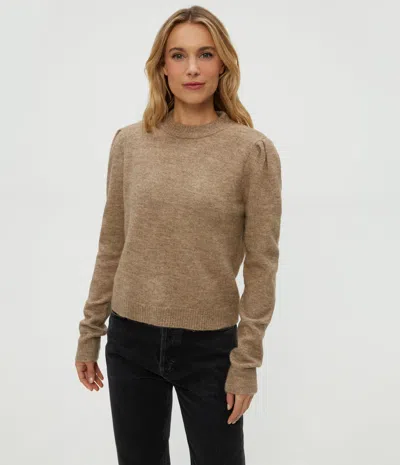 Michael Stars Genova Puff Sleeve Pullover In Brown