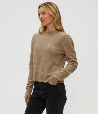 Michael Stars Genova Puff Sleeve Pullover In Brown