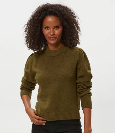 Michael Stars Genova Puff Sleeve Pullover In Green