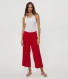 Michael Stars Geraldine Cropped Straight Leg Pant In Red