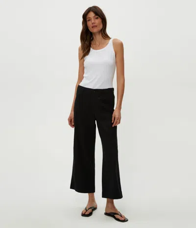 Michael Stars Geraldine Cropped Straight Leg Pant In Black