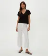 Michael Stars Geraldine Cropped Straight Leg Pant In White