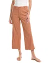 Michael Stars Geraldine Straight Leg Linen-blend Pant In Orange