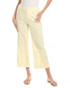 Michael Stars Geraldine Straight Leg Linen-blend Pant In Yellow