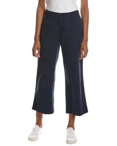 Michael Stars Geraldine Straight Leg Linen-blend Pant In Blue