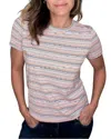 Michael Stars Gerry Short Sleeve Crew Tee In Recycled Stripe In Multi