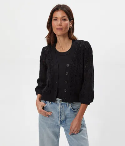 Michael Stars Giada Crochet Cardigan In Black