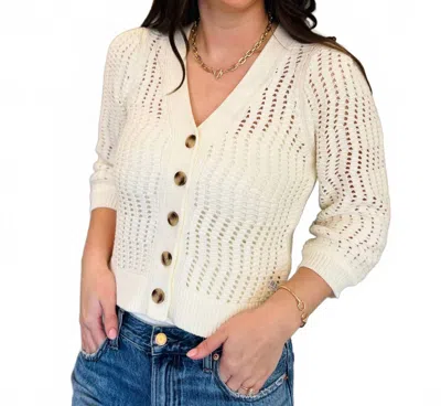 Michael Stars Giada Short Sleeve Button Down Top In Ivory In White