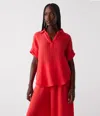 Michael Stars Gigi Gauze Popover Top In Spritz