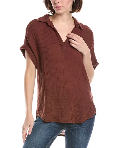 Michael Stars Gigi Popover Top In Burgundy