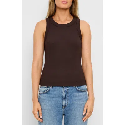 Michael Stars Gina Ribbed Crop Tank In Brown