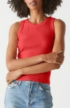 Michael Stars Gina Cotton & Modal Rib Tank In Red