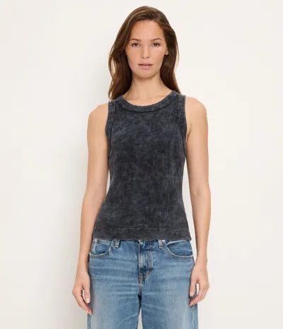 Michael Stars Gina Mineral Wash Crop Tank In Gray