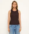 Michael Stars Gina Ribbed Crop Tank In Brown