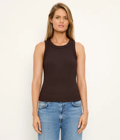 Michael Stars Gina Ribbed Crop Tank In Brown